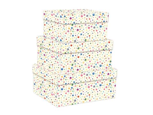 Set 3 scatole formato medio - Rainbow dots