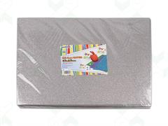 Gomma Eva 2mm. 40x60 10pz. - Glitter argento