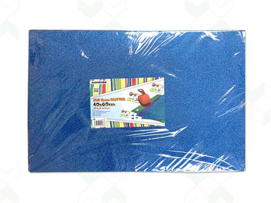 Gomma Eva 2mm. 40x60 10pz. - Glitter blu