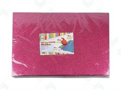 Gomma Eva 2mm. 40x60 10pz. - Glitter fucsia