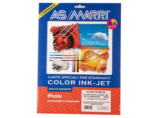 Photo Lucida Alto Spessore 305gr. A4 10 Fogli