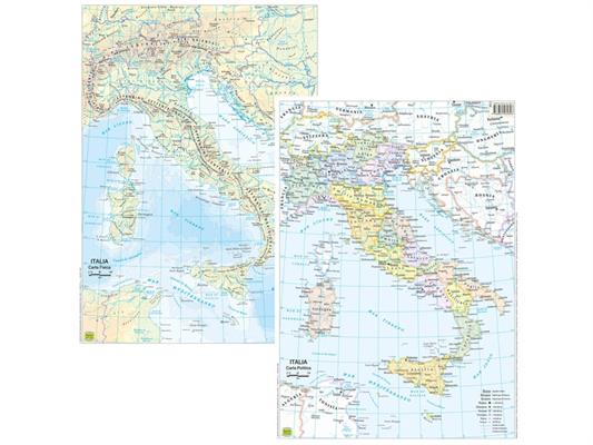 Cartina geografica A3 Italia plastificata