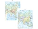 Cartina geografica A3 Asia plastificata