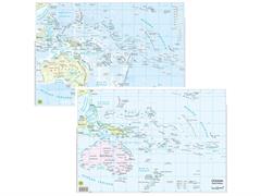 Cartina geografica A3 Oceania plastificata