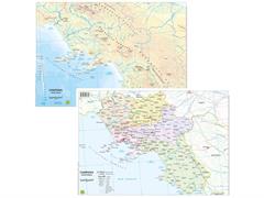 Cartina geografica A3 Campania plastificata