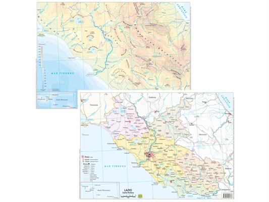 Cartina geografica A3 Lazio plastificata