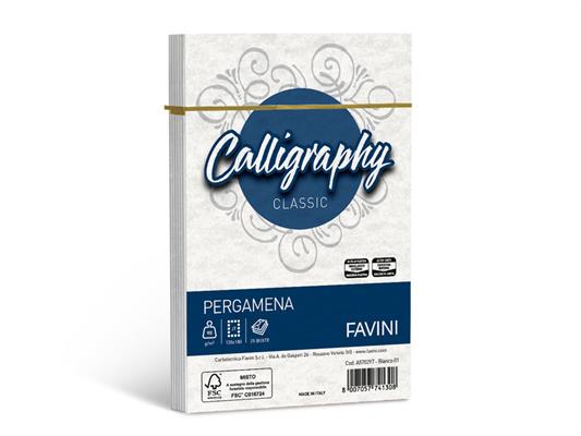 Busta Calligrafica Pergamena 12x18 90gr. 25pz. - Bianco