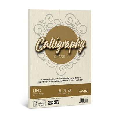 Carta Calligrafica Lino A4 200gr. 50 fogli - Avorio
