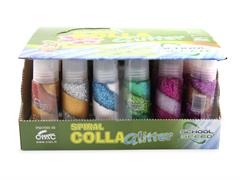 Espositore 24 tubetti colla glitter spirale assortite