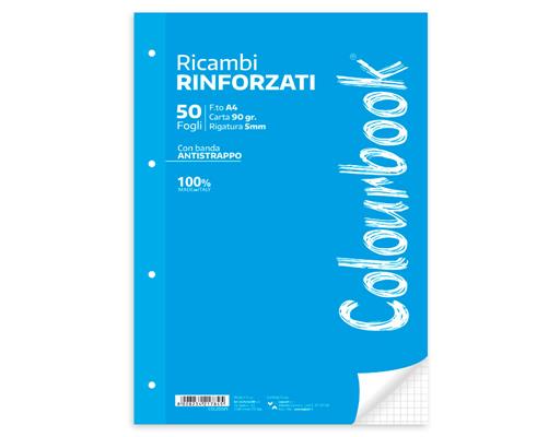 Ricambi rinforzati A4 bianco 50 fogli 90 gr. - 5mm.