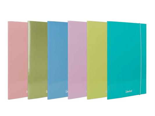 Cartelle A4 con elastico dorso piatto Colourbook - Pastel