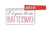 Biglietti bomboniere Cromo 100pz. - Battesimo rosa