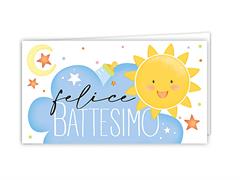Biglietti bomboniere Cromo 100pz. - Battesimo sole