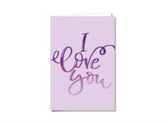 Biglietto auguri I love you lettering