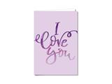 Biglietto auguri I love you lettering