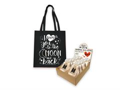 Shopper tessuto love happy bags 38x42