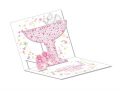 Biglietto pop-up battesimo girl