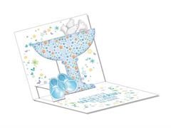 Biglietto pop-up battesimo boy