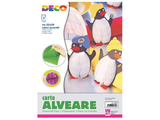 Carta alveare 24x34 5 fogli - Colori assortiti