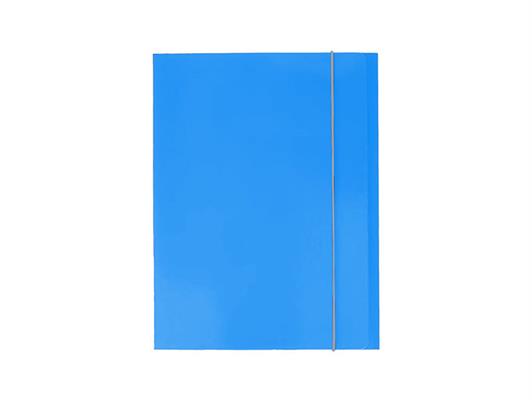 Cartella A4 3 lembi con elastico azzurro