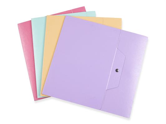 Cartella per progetti con bottone dorso 4 colori assortiti