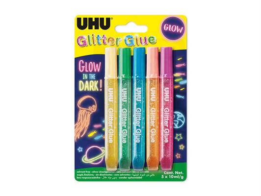 Glitter Glue Glow 10ml 5pz.