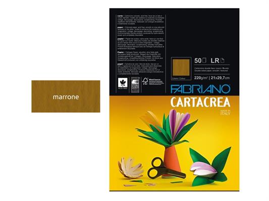 Cartacrea Liscio/Ruvido A4 220gr. 50 fogli - Marrone