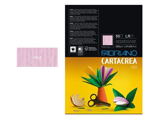 Cartacrea Liscio/Ruvido A4 220gr. 50 fogli - Rosa