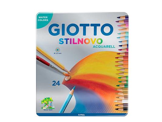 Pastelli Stilnovo Acquarell scatola metallo a 24 colori 