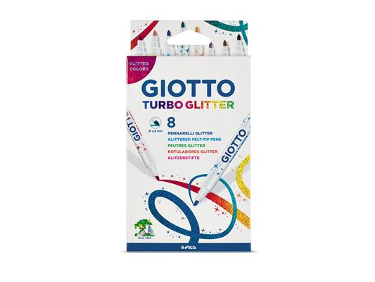 Pennarelli Turbo Glitter Astuccio 8 pz. in Espositore 10 pz.
