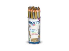 Barattolo 24 pastelli giotto mega oro/argento