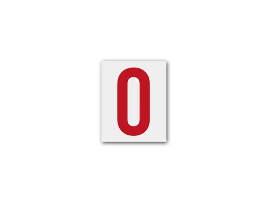 Numero Adesivo H.100 Rosso 0