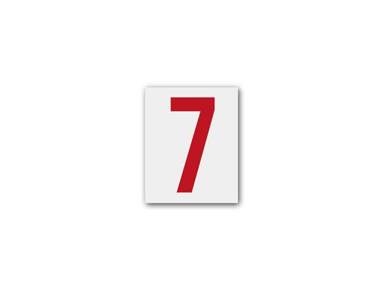 Numero Adesivo H.100 Rosso 7