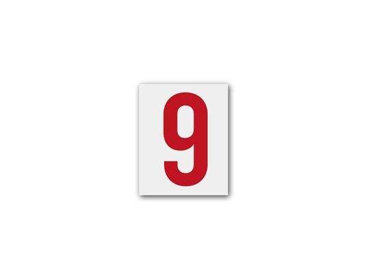 Numero Adesivo H.100 Rosso 9