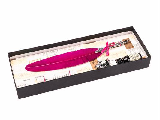 Set piuma fucsia+base+inchiostro