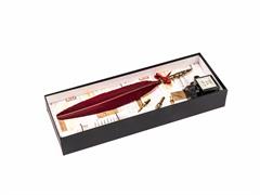 Piuma bordeaux+inchiostro+3 pennini