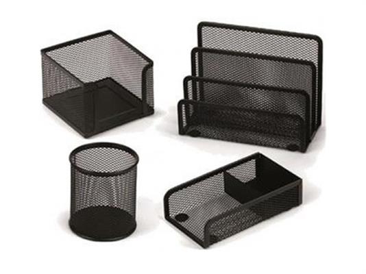 Set Scrivania in Rete 4pz. - Nero