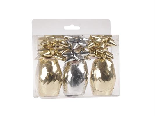 Set 3 Nastri + 6 Coccarde Metallo Assortiti 