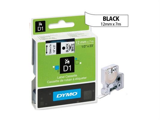 Nastro 12mm.x7m. D1 - Nero su bianco