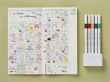 Set 5 Pennarelli Uni Emott Punta Fine 0,4 mm - Colori Standard