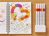 Set 5 Pennarelli Uni Emott Punta Fine 0,4 mm - Colori Passion