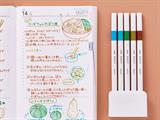 Set 5 Pennarelli Uni Emott Punta Fine 0,4 mm - Colori Island