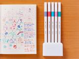 Set 5 Pennarelli Uni Emott Punta Fine 0,4 mm - Colori Pastel