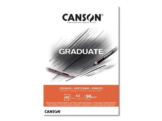 Blocco A3 Graduate Croquis 96 gr. 40 fogli