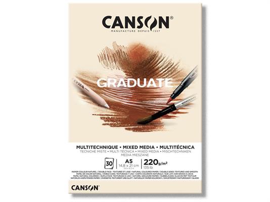 Blocco A5 Graduate Multitecnica Naturale 220 gr. 30 fogli