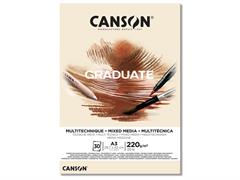 Blocco A3 Graduate Multitecnica Naturale 220 gr. 30 fogli