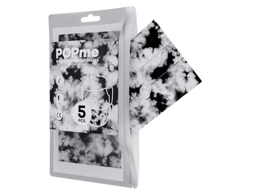 Mascherina POPme 5pz.- Black/White Tie Dye