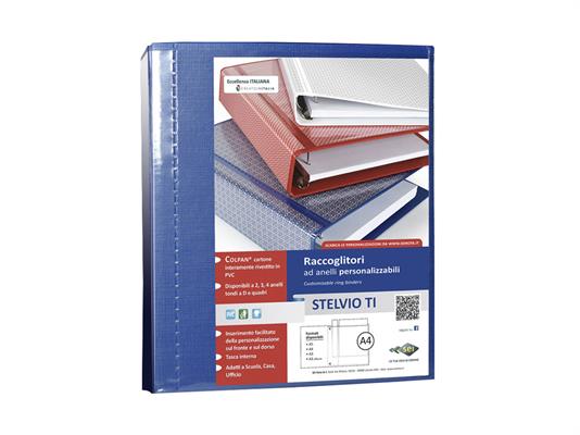 Raccoglitore Stelvio TI 65 A4 4 anelli quadri - blu