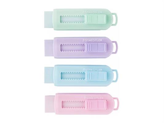 Gomma con custodia a scorrimento pastel 12 pz. 