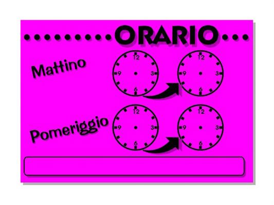 Cartello Orario Fluo 20x14 25pz.
